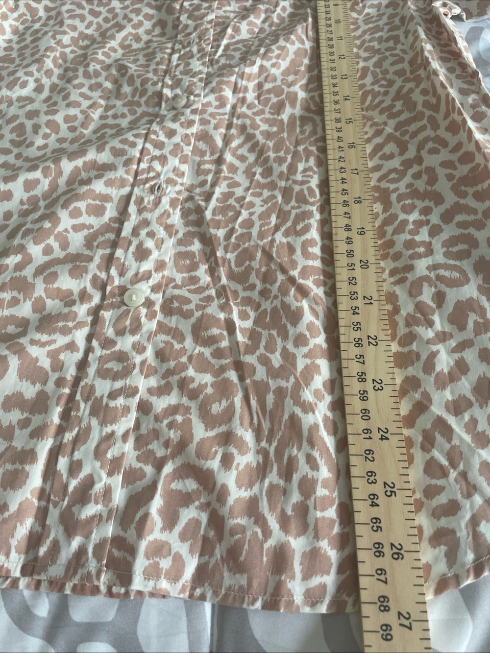 NWOT J. Crew Classic Ruffled  Leopard Print Button-Up Blouse Size S - Picture 10 of 13